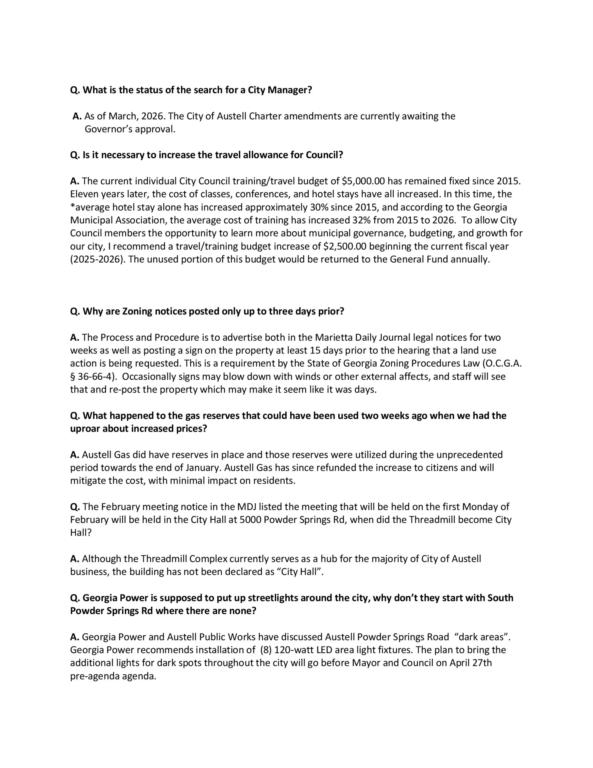 Council Meeting Q & A page 5